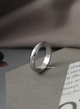 简约戒指女小众设计对戒钛钢素圈