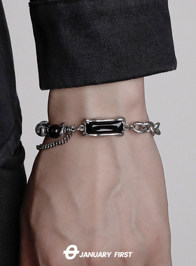 男钛钢原创设计长度可调节手链