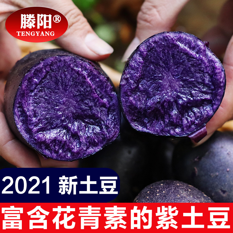 黑土豆新鲜紫土豆黑美人紫色黑金刚大土豆马铃薯黑洋芋乌洋芋
