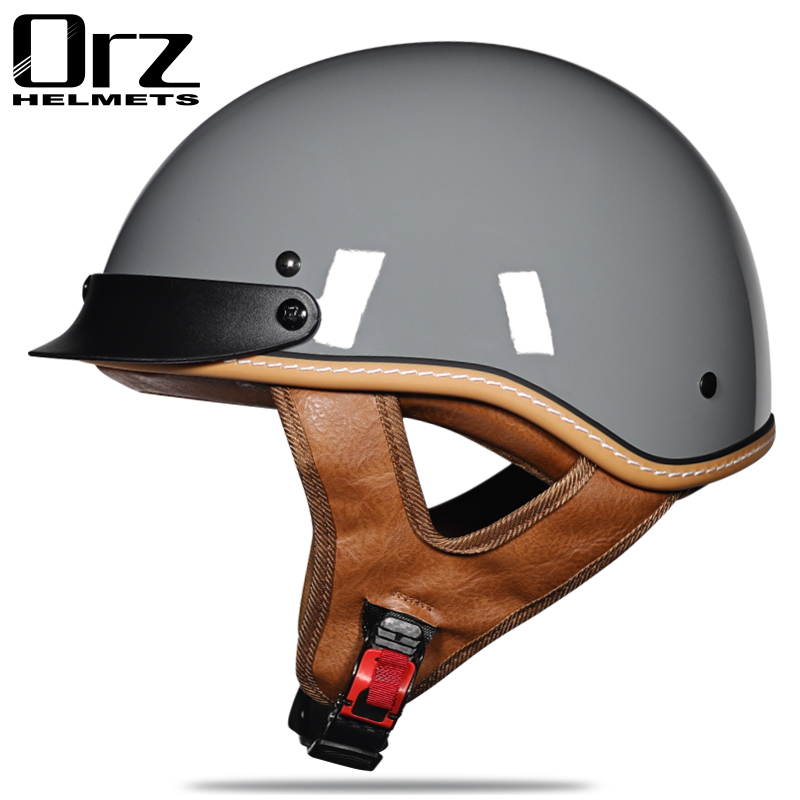 复古摩托车头盔男女半盔3C认证电动车四季轻便式帽太子盔