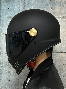 复ORZ古摩托车头盔巡航男女全盔双镜四季机车3C认证蓝牙槽