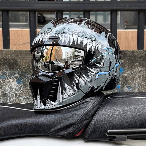 ORZ复古摩托车蝎子组合头盔四季