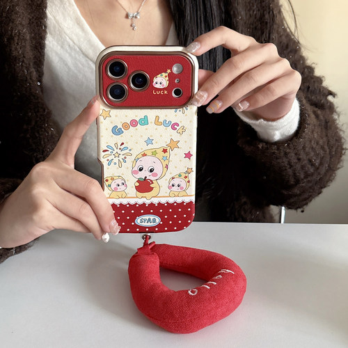 趣味烟花星星人皮质手机壳