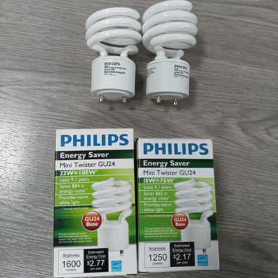 飞利浦GU24节能灯泡23W2700K适配GU24灯座正品18W卡口黄光1600LM