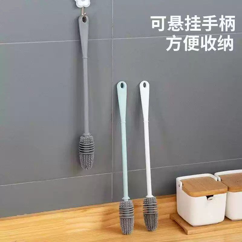 硅胶毛刷洗杯子神器奶瓶刷子家用加长长柄杯刷缝隙茶渍清洁
