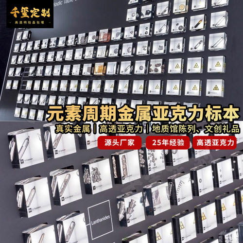元素周期表金属矿石标本墙定制