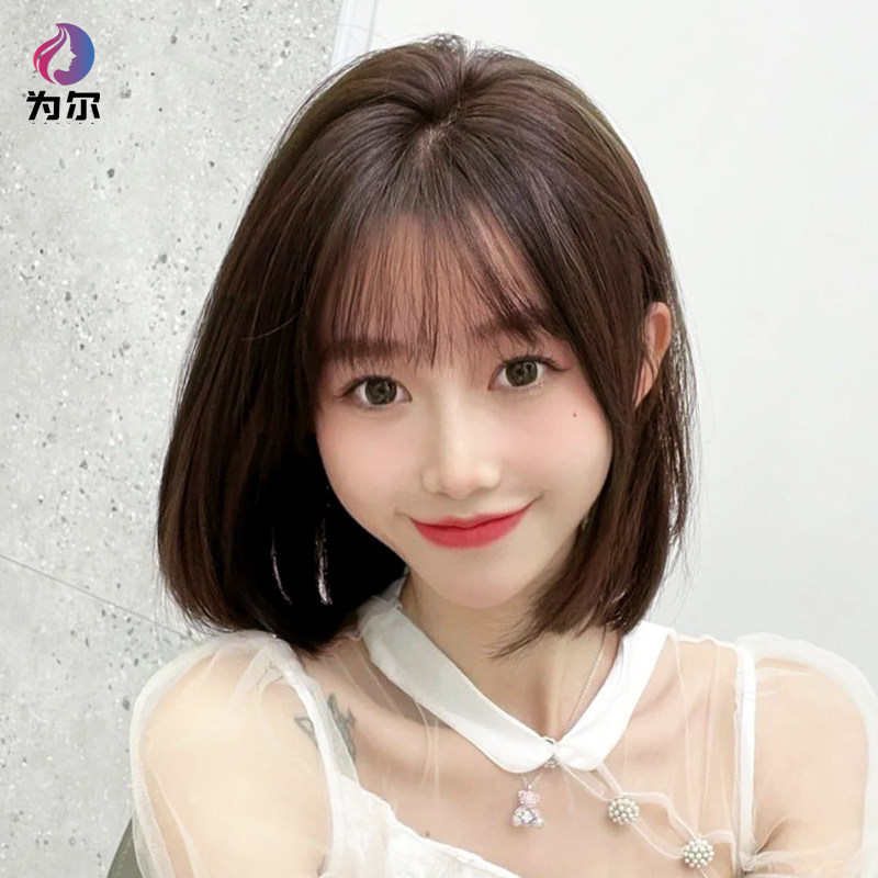 假发女中长发全真人发仿真自然时尚新款发型全头套式锁骨发假发套