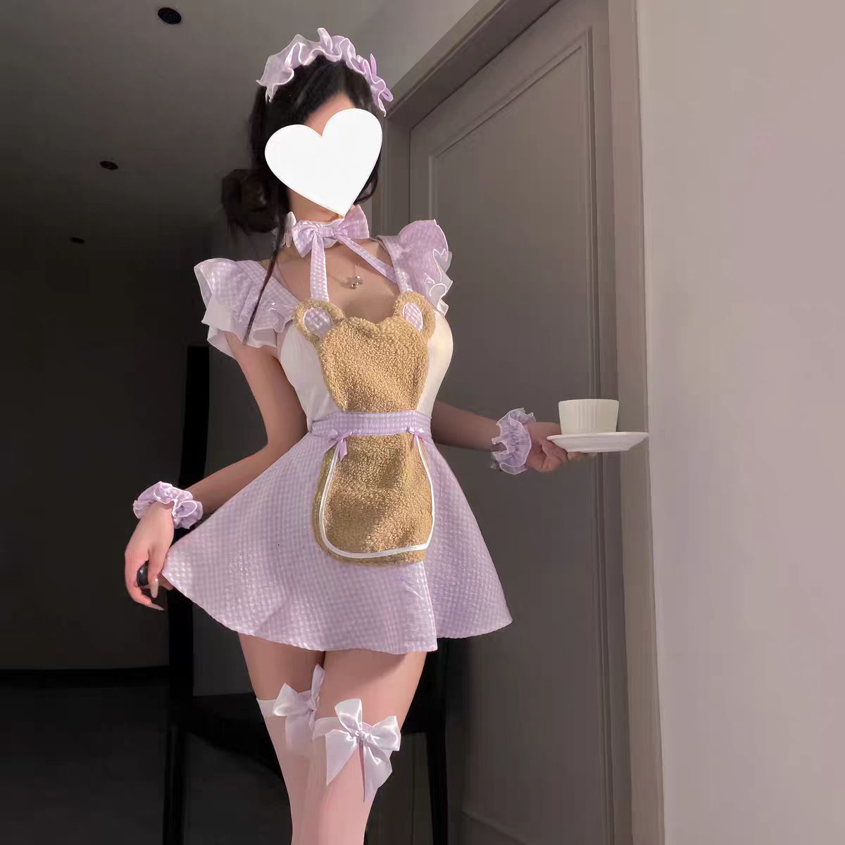 日系纯欲风性感小厨娘甜美可爱女仆趣味围裙荷叶边女仆cos套装