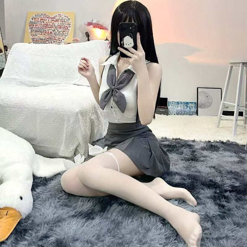 JK纯欲风学院风百褶裙萝莉学生cos服超短外出裙睡衣辣妹性感套装