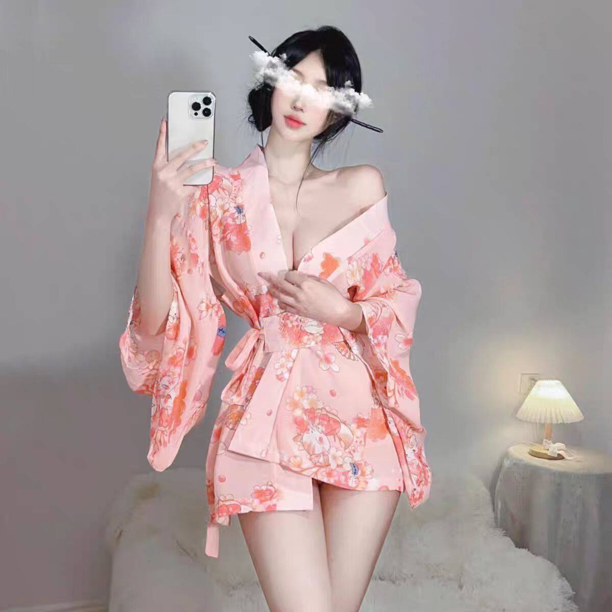 新款性感诱惑睡衣女和服战袍套装内衣纯欲情侣日系小胸女和服性感