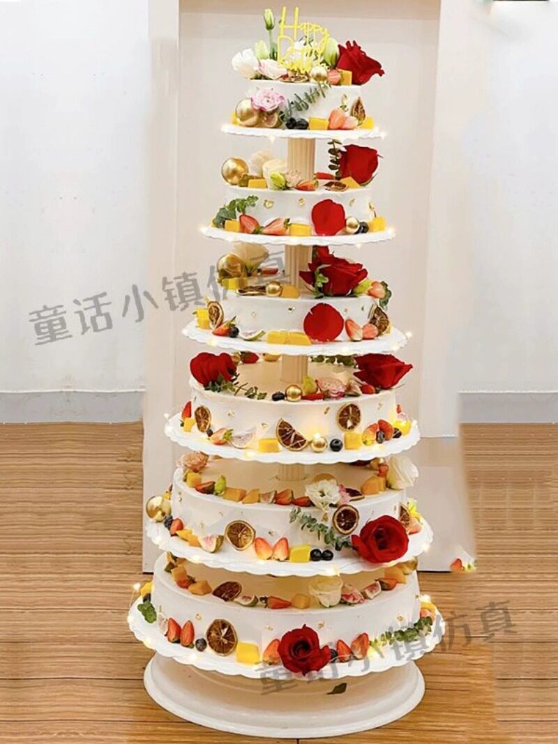 多层蛋糕模型仿真2026新款甜品台支架婚礼祝寿水果架子蛋糕模型