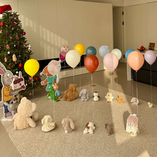 波西皮普主题生日蛋糕KT板复古乳胶气球简约女孩生日场景布置装饰