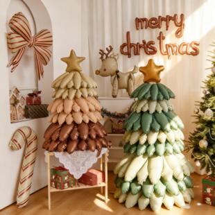 圣诞节装饰超大号哑光圣诞树气球充气站立商场圣诞氛围感场景布置