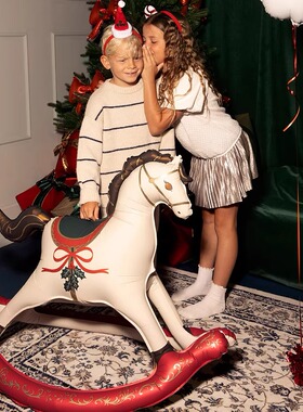 Christmas Rocking Horse Balloon圣诞摇摇木马气球立体氛围摆件