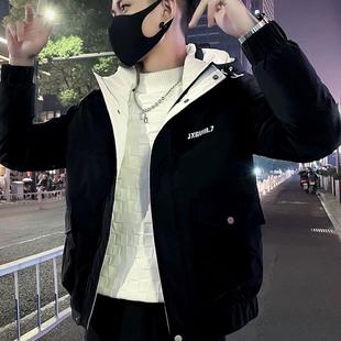 冬装 男装 潮牌羽绒棉服 网红棉袄子2024新款 痞帅连帽棉衣外套男冬季