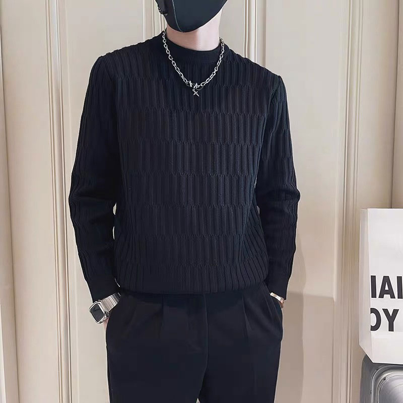 秋冬季痞帅网红毛衣男款高级感针织衫2025新款修身潮流内搭打底衫