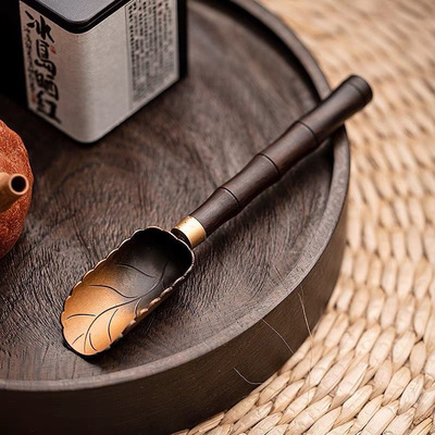 黑檀木合金茶勺茶匙茶铲茶则茶叶勺子功夫茶具六君子配件