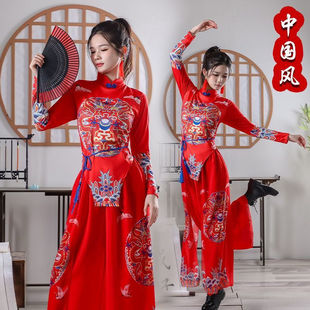 成人打鼓新款秧歌演出服服装锣鼓队腰鼓喜庆舞蹈表演中国广场套装