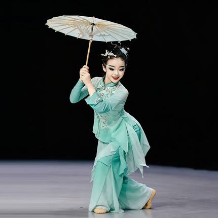 诗雨江南舞蹈服儿童古典舞演出中国舞女童独舞艺考胶州秧歌剧目服
