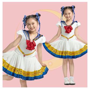 六一儿童cos服美少女战士扮演水冰月连衣裙水手舞蹈表演公主服装