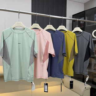 T恤 立体剪裁拼接轻薄透气运动短袖 棵米ai蕉家 户外山系情侣多片式