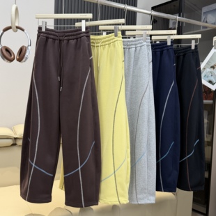 棵米ai蕉家户外山系加绒保暖奥粒绒哈苏线撞色显瘦弯刀裤 运动卫裤