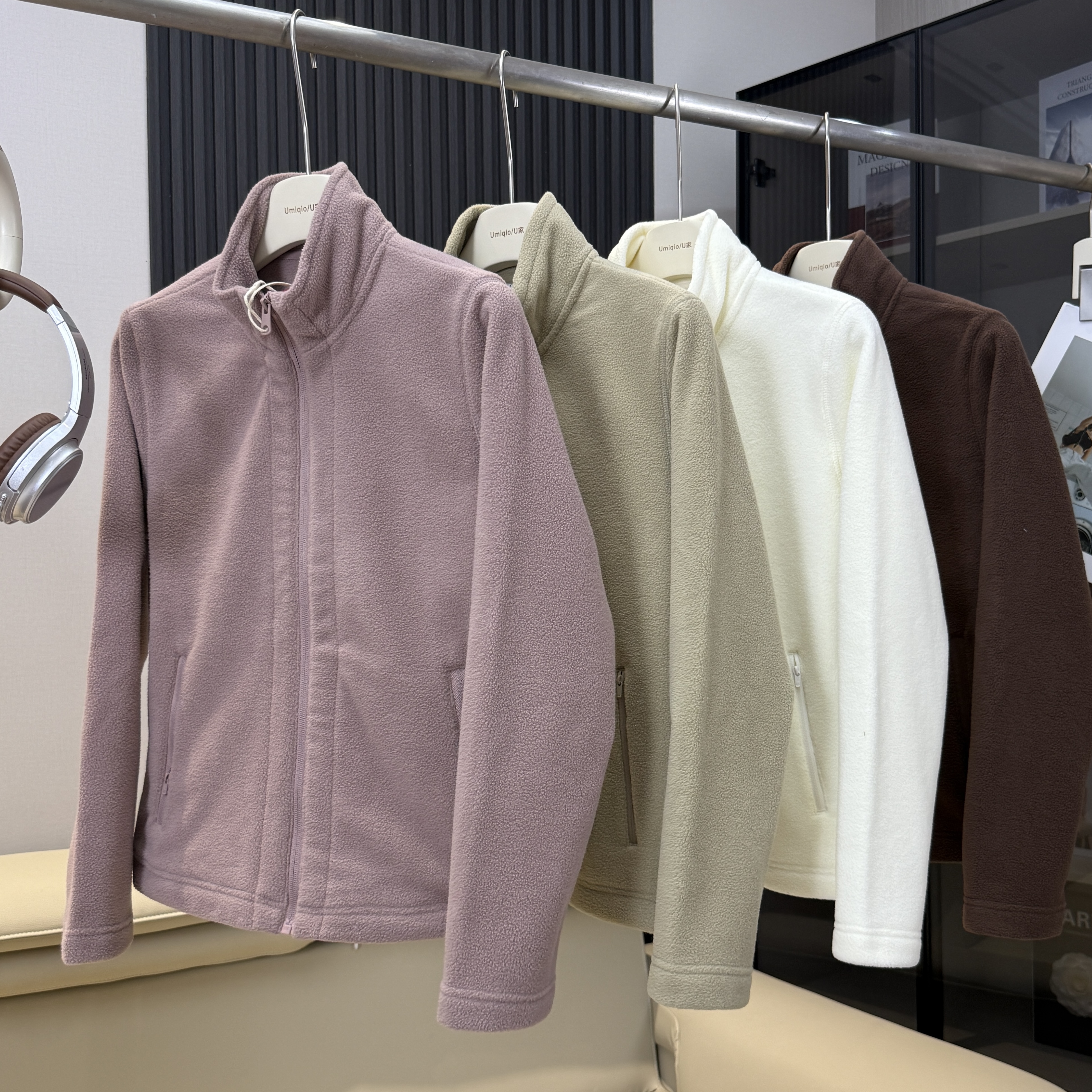 棵米ai蕉家 户外万粒绒修身抓绒内胆女轻薄保暖徒步外套防风透气