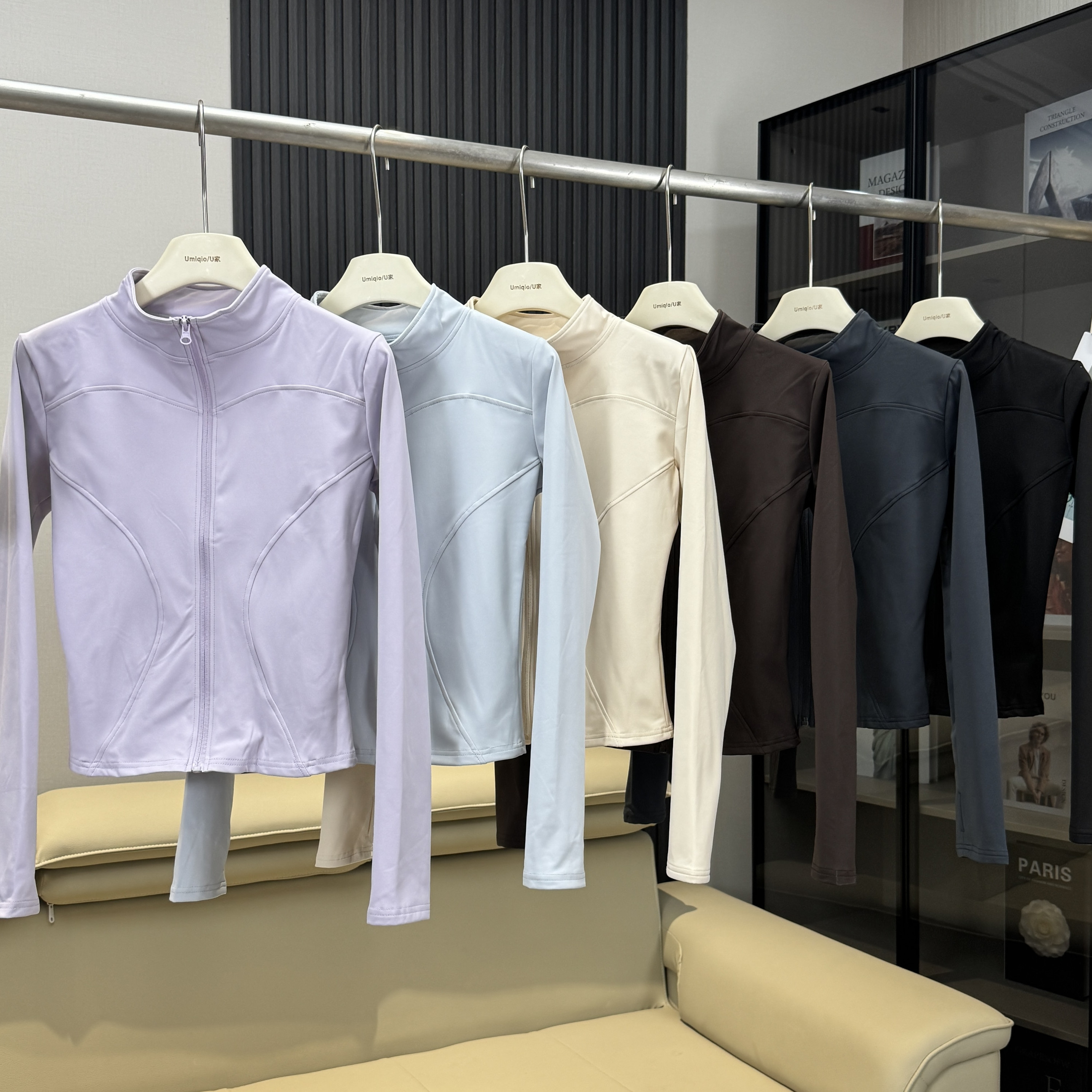 LU家订单！户外山系修身显瘦加绒立领骑行登山运动健身瑜伽服外套