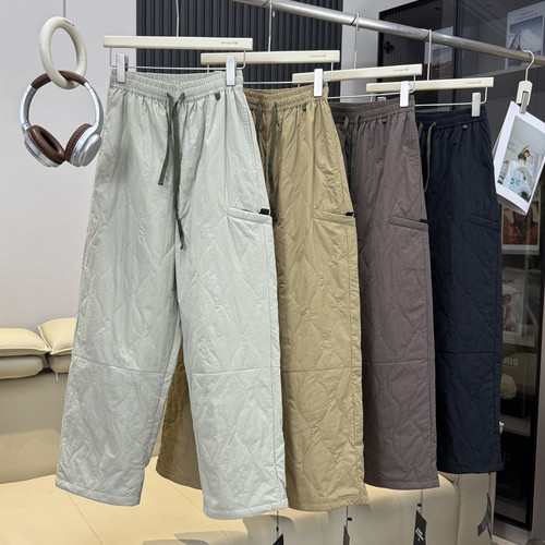 棵米ai蕉家！户外山系情侣款防泼水轻量保暖棉裤夹棉直筒休闲裤