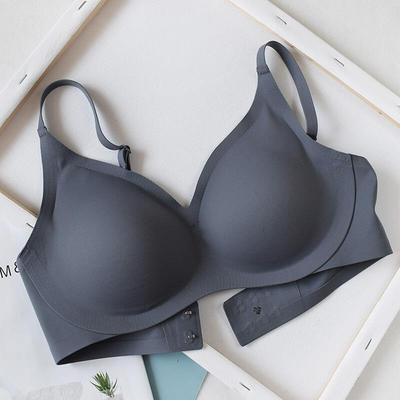 零感无痕养护睡眠内衣乳胶u文胸女细带薄款透气性感胸罩薄款黑聚