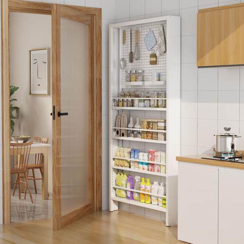 门后洞洞板超薄置物架定制书架门后收纳神器窄柜分层架夹缝落地架