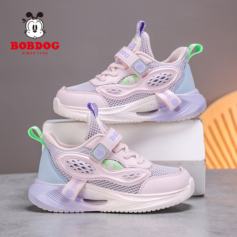 巴布豆童鞋女童鞋夏季2026新款透气网面休闲鞋女款学生儿童运动鞋
