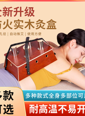 实木家用艾灸盒大号双孔