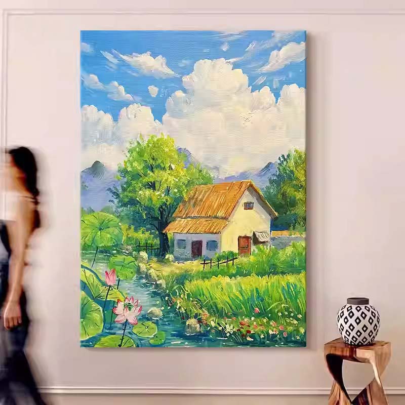 田园风治愈系风景客厅沙发背景墙装饰画小清新饭厅民宿玄关挂画