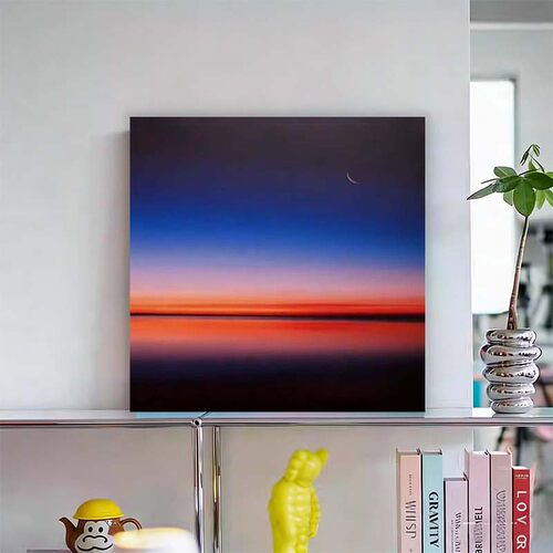 现代简约渐变色星空客厅装饰画抽象玄关壁画小众艺术感卧室挂画