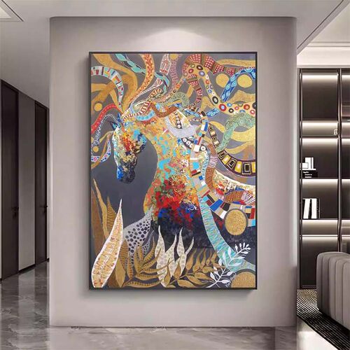 现代简约马到成功客厅玄关装饰画抽象高端大气沙发背景墙玄关挂画