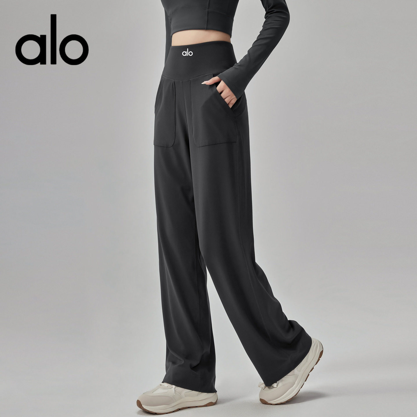 AIo秋冬季新款透气运动长裤女休闲宽松跑步健身裤训练瑜伽服套装