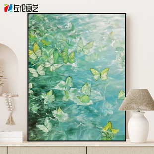 绿蝴蝶数字油画绿色养眼治愈系2025新款手工diy填色涂色手绘油画