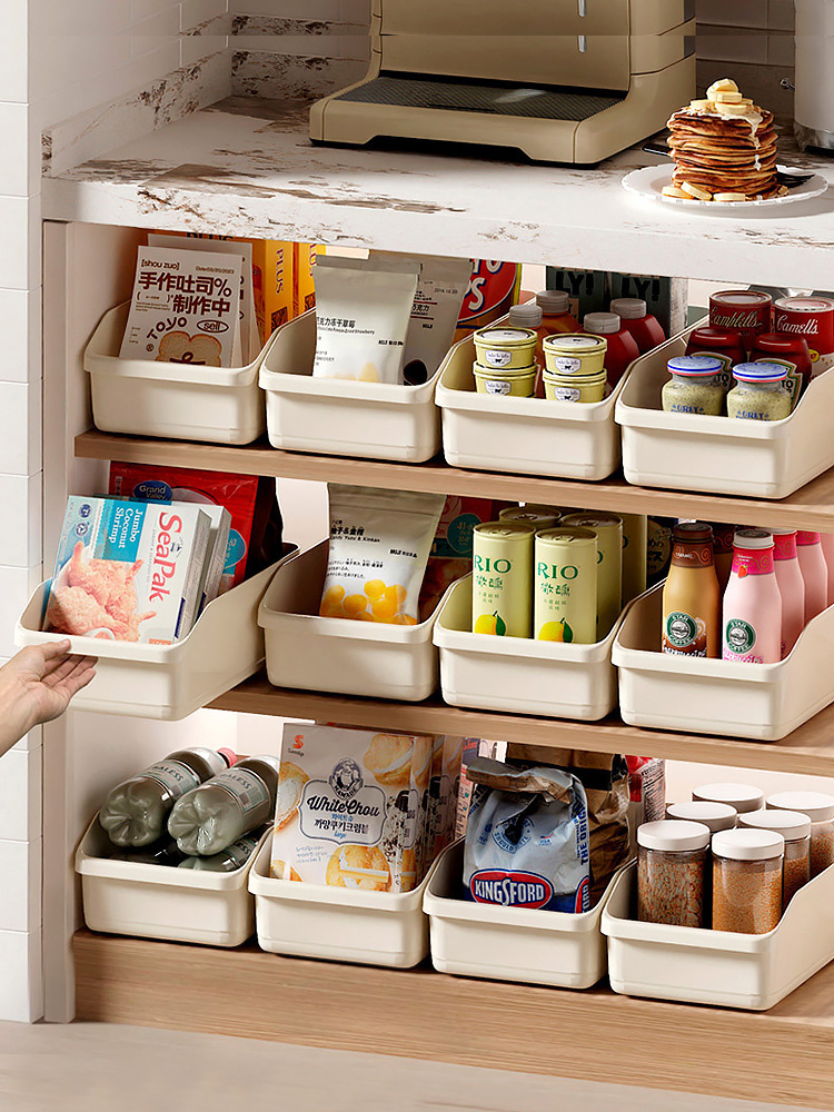 橱柜高品质带柄收纳盒抽屉式轮式杂锅盖调味收纳盒