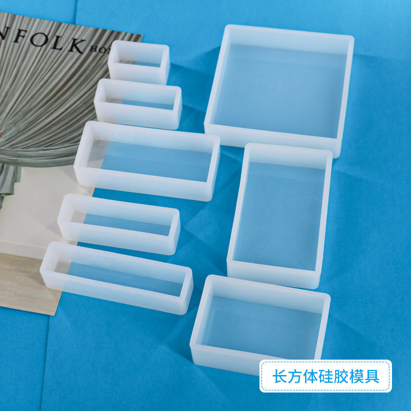 diy水晶滴胶模具 镜面长方形正方形硅胶模具手作摆台蛋糕模
