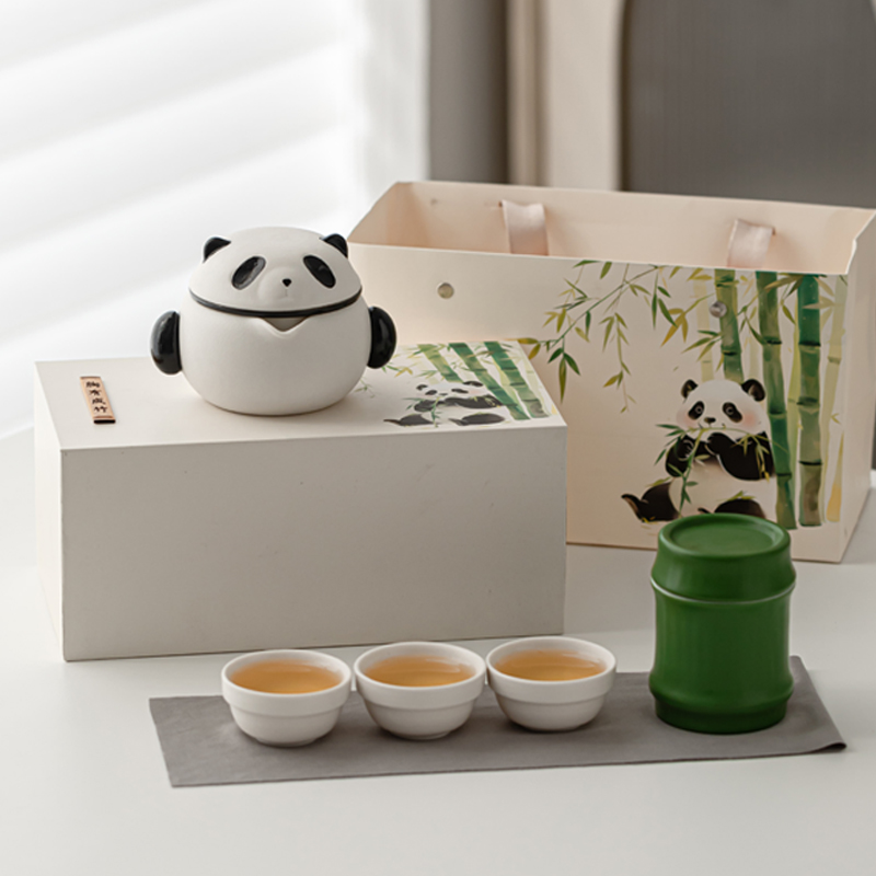 熊猫功夫茶具套装实用礼品周年庆公司送客户创意纪念品茶壶茶杯