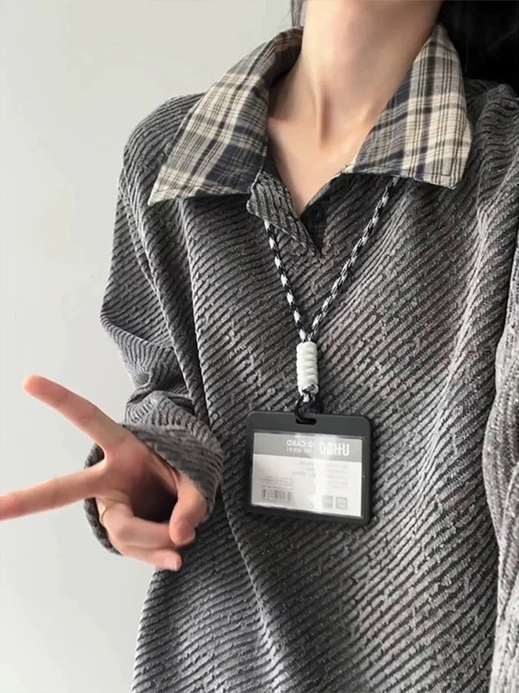 美式复古重磅雪尼尔卫衣男款秋季小香风针织长袖t恤慵懒风polo衫