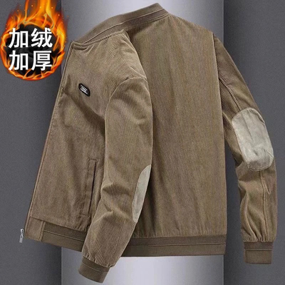 外套男2025秋冬春季新款工装宽松灯芯绒棒球领复古潮流上衣夹克男