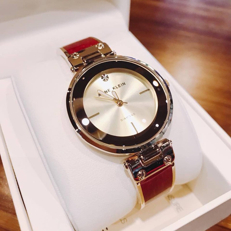 代购正品安妮克莱因anne klein 焦糖色镶钻石英女手表ak2512bygb