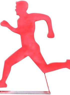 简约不锈钢人物雕塑学校体育公园公路标识自行车装饰美陈摆件定制