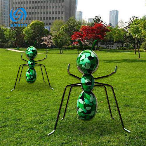 彩绘蚂蚁草坪造景公园林商场售楼处别墅庭院装饰不锈钢雕塑大摆件