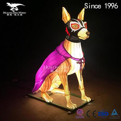 卡通英雄狗狗彩灯灯组儿童喜爱的仿真卡通动物模型广场引流品