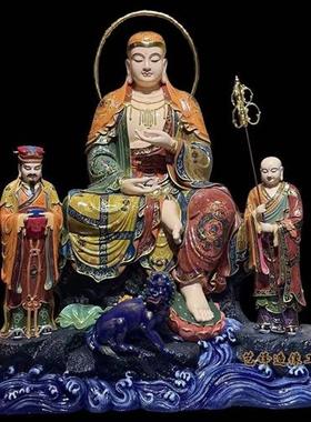家居供奉谛听地藏王菩萨神像闵公道明护法树脂玻璃钢佛像雕塑摆件