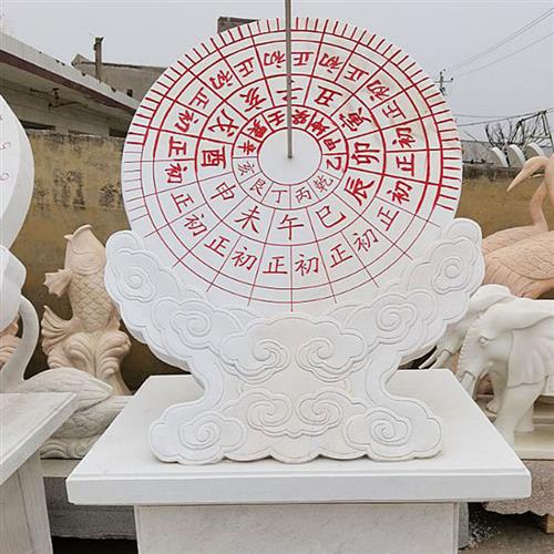 石雕日晷汉白玉书本雕塑大理石太阳表古代计时器校园广场装饰摆件