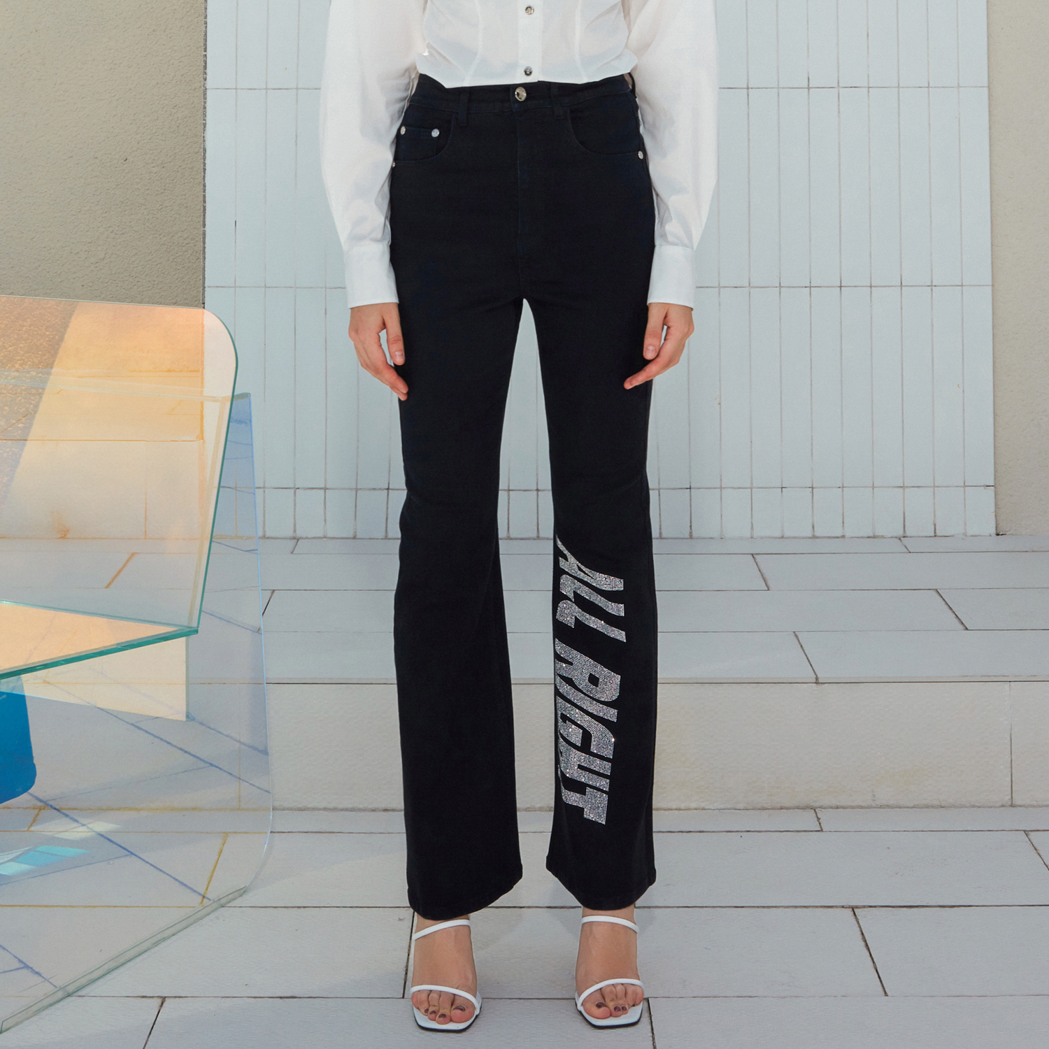 VENSSTNOR维斯提诺 21春轻奢潮牌百搭显瘦修身弹力牛仔裤女长裤